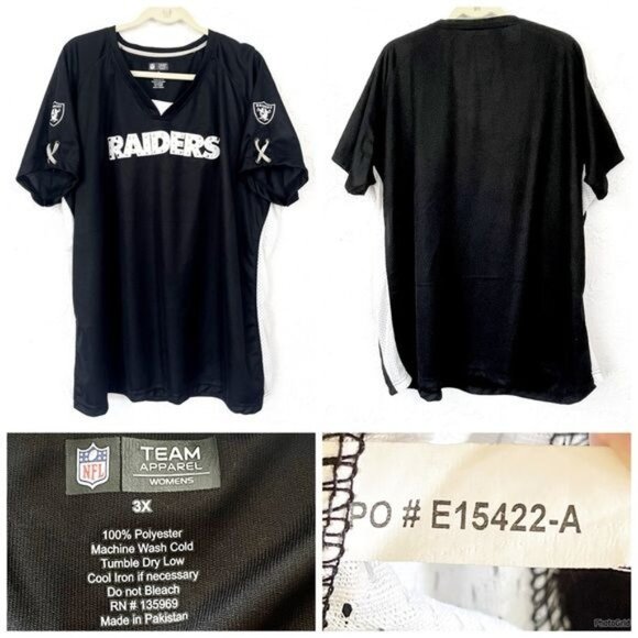 Team Apparel Raiders fans black jersey bundle of two pices size 3X and Medium - Picture 3 of 5